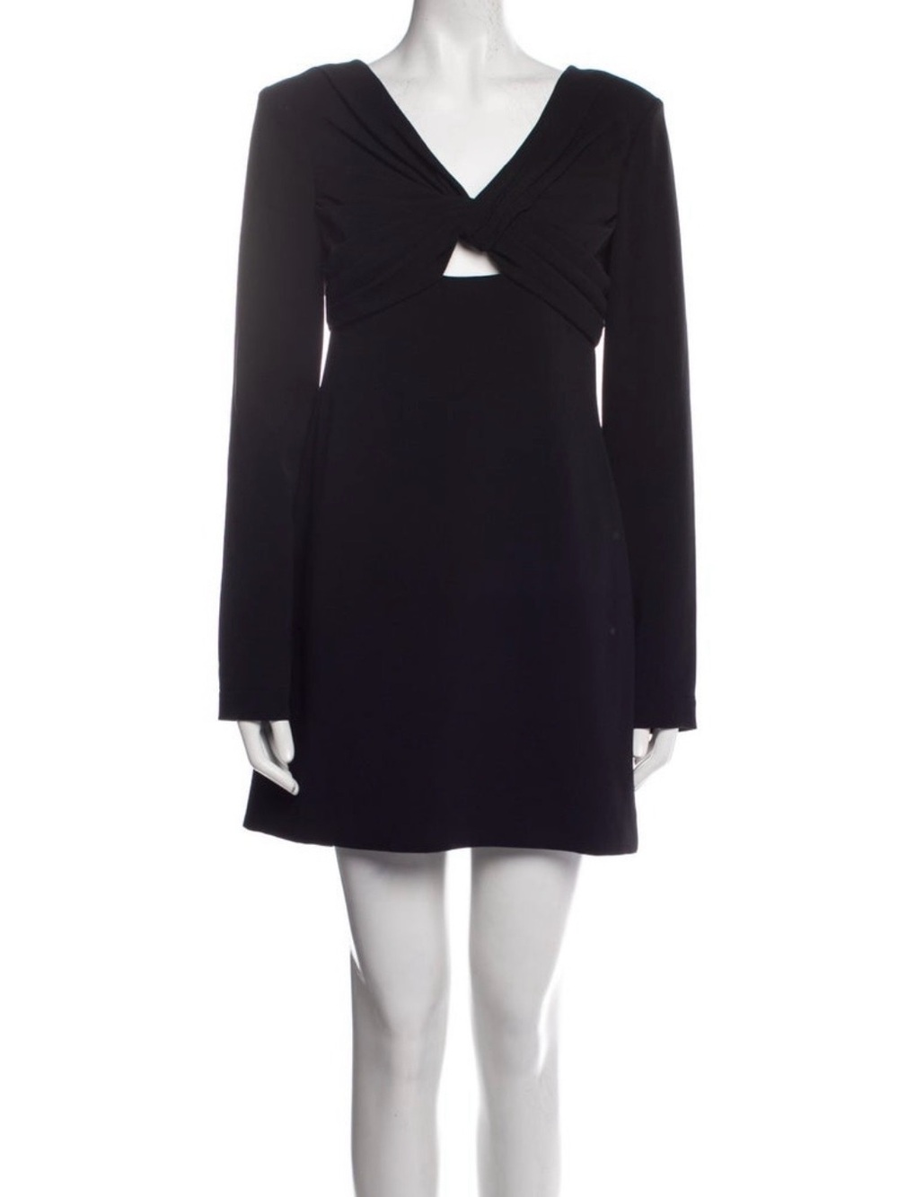 Self-portrait black Twist-Front Long Sleeve Mini Dress